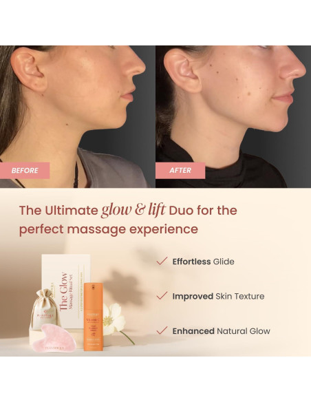 Conjunto de Cuidado Facial PLANTIFIQUE: Gua Sha Jade + Aceite Jojoba + Suero AHA