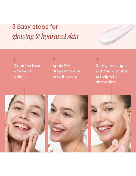 Conjunto de Cuidado Facial PLANTIFIQUE: Gua Sha Jade + Aceite Jojoba + Suero AHA