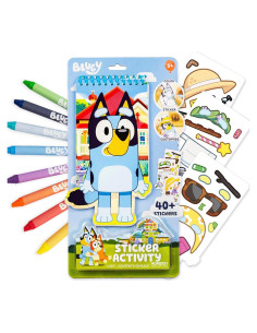 Libro de Actividades con Stickers Bluey - 40 Stickers y Crayones