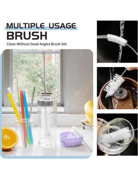 Juego de 3 cepillos de limpieza de botellas Living&Giving