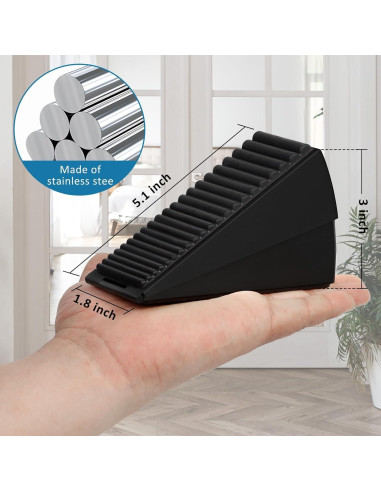 Tope de puerta ajustable Optish negro 75 mm alta resistencia