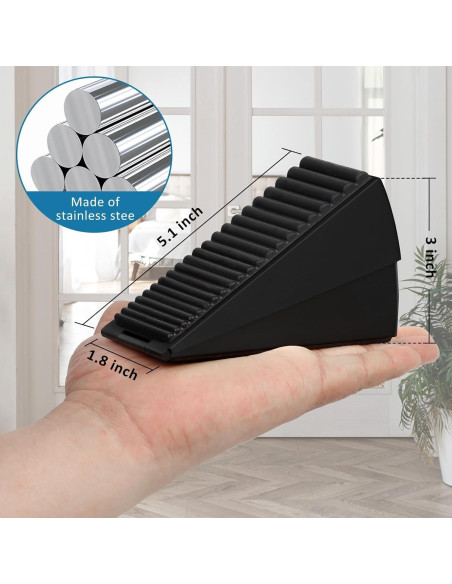 Tope de puerta ajustable Optish negro 75 mm alta resistencia