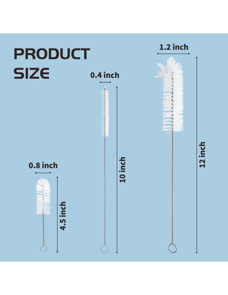 Juego de 3 cepillos de limpieza de botellas Living&Giving
