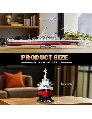 Kit de Construcción Acorazado Missouri Brihappen 2228 Piezas