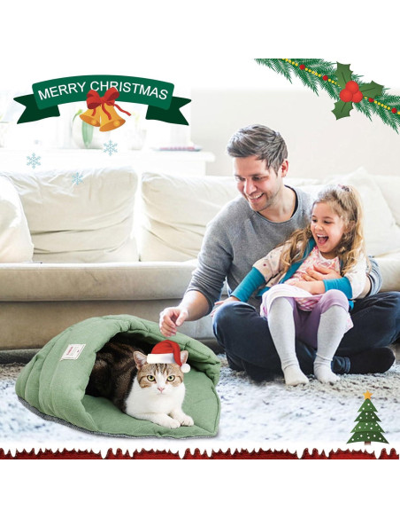 Saco de dormir para gatos TANGN verde 49x77cm lavable