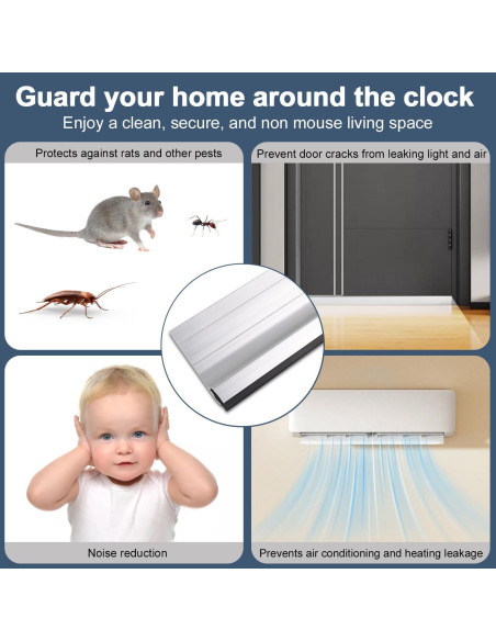 Tapa de Draft para Puerta de Metal Jiekayi 91.44 cm Plata