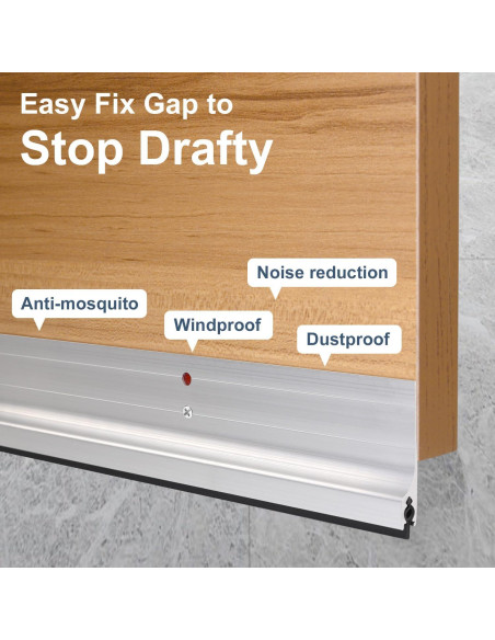 Tapa de Draft para Puerta de Metal Jiekayi 91.44 cm Plata