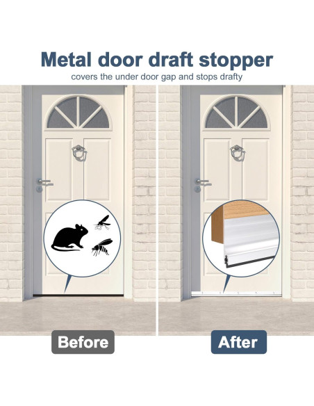 Tapa de Draft para Puerta de Metal Jiekayi 91.44 cm Plata