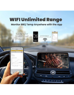 Termómetro de Carne Inalámbrico WiFi BBQOVN 7 Sensores NIST 2