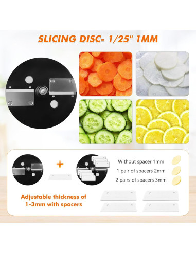 Cortador de Verduras Eléctrico Anatole CFP-1 100W Acero Inoxidable