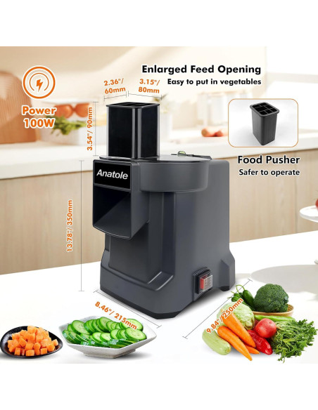 Cortador de Verduras Eléctrico Anatole CFP-1 100W Acero Inoxidable