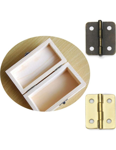 Bisagras Miniatura Healifty 20pcs Bronce 1.78x1.57cm DIY