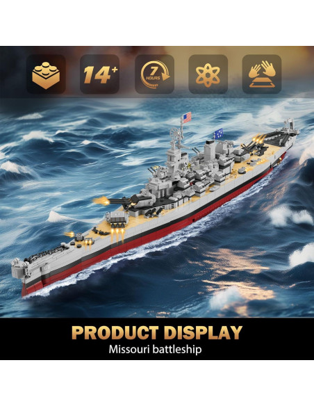Kit de Construcción Acorazado Missouri Brihappen 2228 Piezas