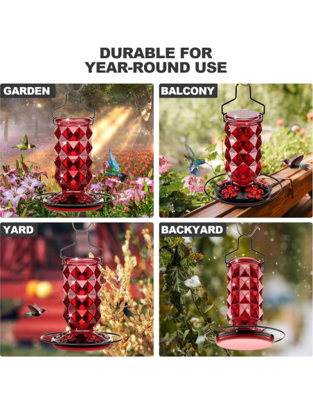 Alimentador de Colibrí de Vidrio Grete Gotye 1.6L 2 Paquetes