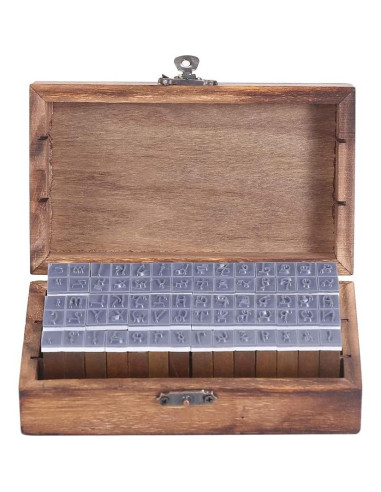 Juego de 70 Sellos de Letras y Números Vintage YPSelected