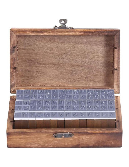 Juego de 70 Sellos de Letras y Números Vintage YPSelected