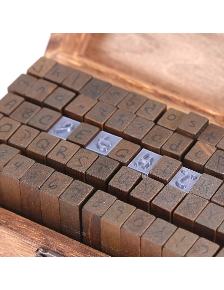 Juego de 70 Sellos de Letras y Números Vintage YPSelected