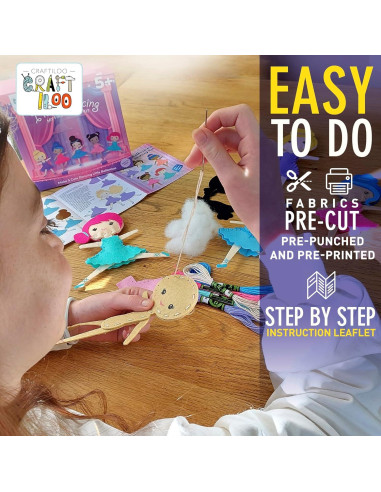 Kit de Costura CRAFTILOO Bailarinas para Niños 5-12 Años