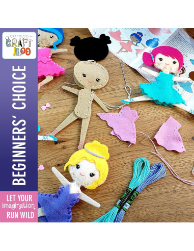 Kit de Costura CRAFTILOO Bailarinas para Niños 5-12 Años
