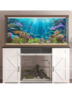 Fondo de Acuario Coral Azul 90x45 cm Poliester Dizifinn 2