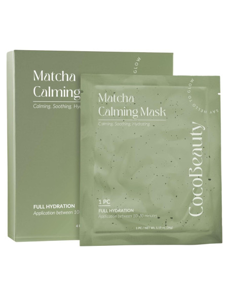 Mascarilla Peel Off Matcha CocoBeauty - Hidratante y Calmante (4 unidades)