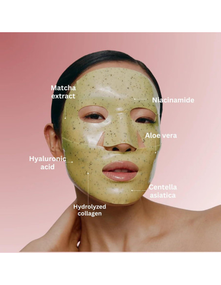 Mascarilla Peel Off Matcha CocoBeauty - Hidratante y Calmante (4 unidades)
