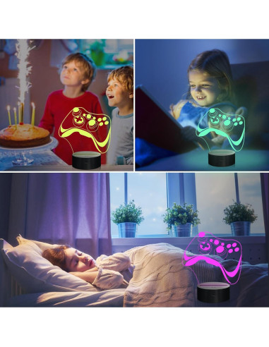 Lámpara 3D Gamepad Attivolife con Control Remoto y 16 Colores