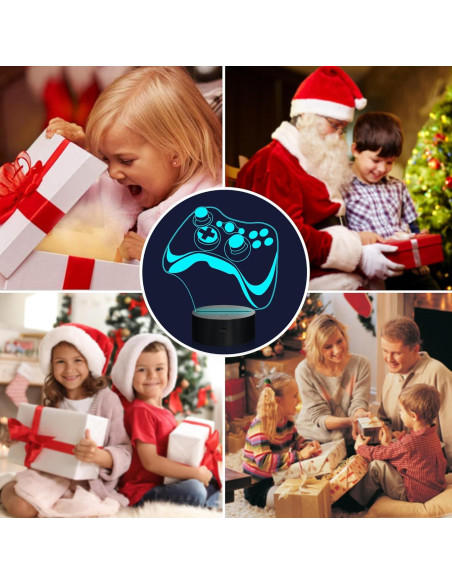 Lámpara 3D Gamepad Attivolife con Control Remoto y 16 Colores