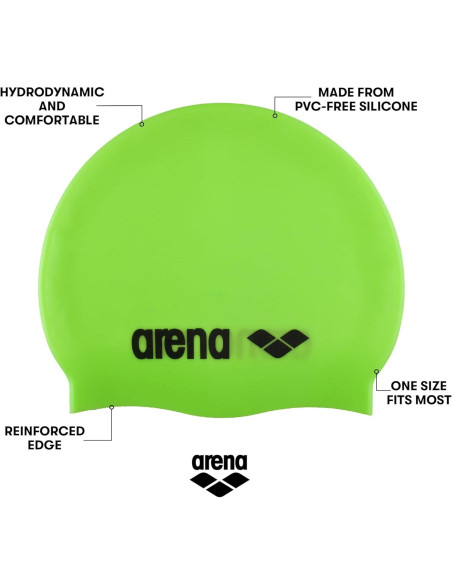 Gorro de natación Arena Classic unisex de silicona 100%