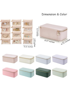 Organizador de Joyas de Viaje Vlando - 12 Bolsillos Azul Aqua 2