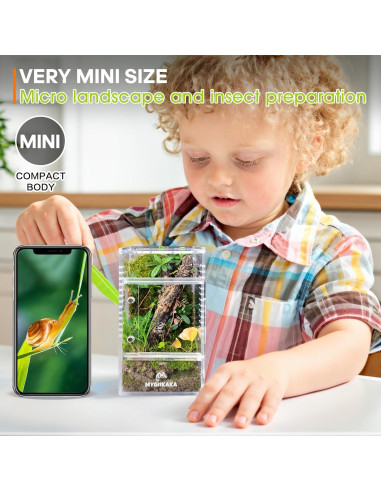 Terrario de Insectos MYGIIKAKA 7.62x7.62x15 cm con Ventilación