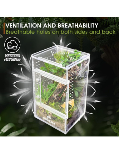 Terrario de Insectos MYGIIKAKA 7.62x7.62x15 cm con Ventilación