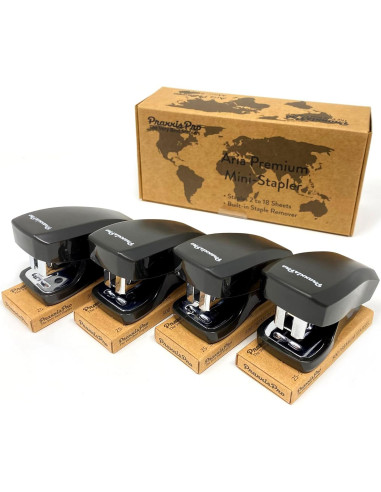 Conjunto de Mini Grapadoras PraxxisPro Aria - 2 Unidades, 2000 Grapas