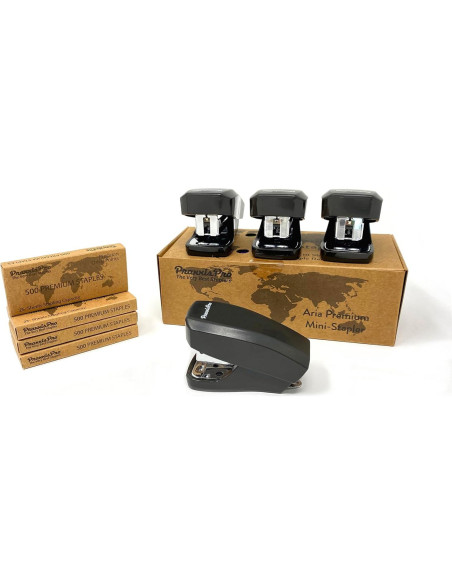 Conjunto de Mini Grapadoras PraxxisPro Aria - 2 Unidades, 2000 Grapas