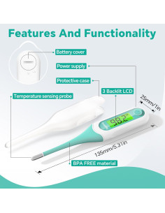 Termómetro Digital Rápido Shen Zhen 8s para Adultos y Niños 2