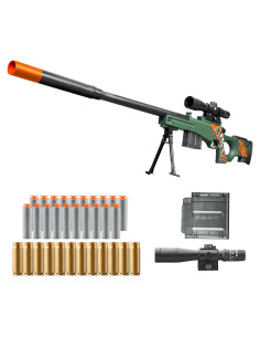 Pistola de Juguete Blaster Bsyzyani Verde con 20 Balas Blandas