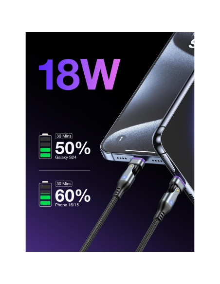 Cable de Carga Magnético USB C AUFU 3Pack 1m 16PIN