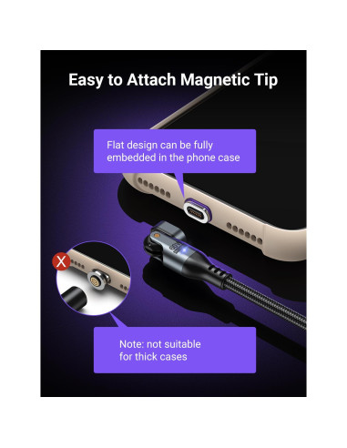 Cable de Carga Magnético USB C AUFU 3Pack 1m 16PIN