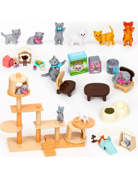 Set de Juguetes de Gato Sweetace 43 Piezas para Niños 3-7 Años