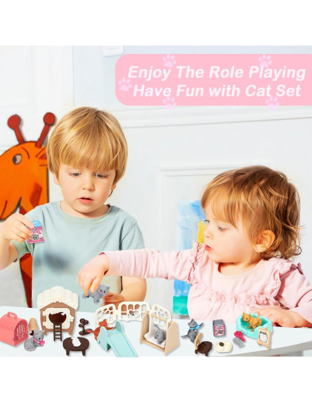 Set de Juguetes de Gato Sweetace 43 Piezas para Niños 3-7 Años