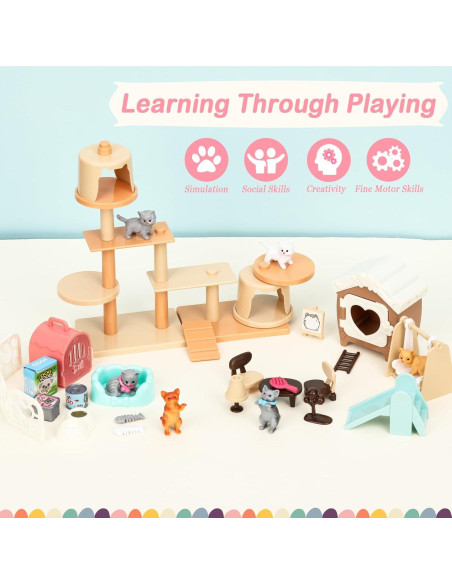 Set de Juguetes de Gato Sweetace 43 Piezas para Niños 3-7 Años