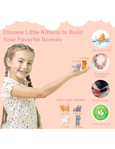 Set de Juguetes de Gato Sweetace 43 Piezas para Niños 3-7 Años