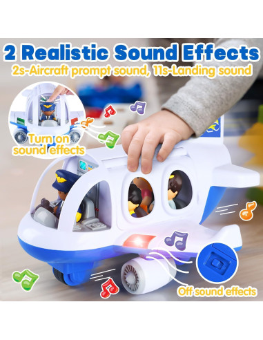 Juguete de avión musical PLAY para niños 2+ años - Azul