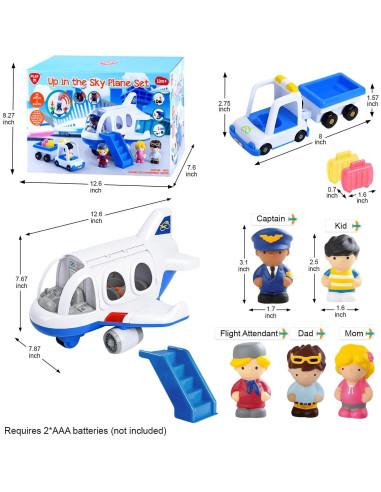 Juguete de avión musical PLAY para niños 2+ años - Azul