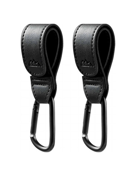 Ganchos para Cochecito de Bebé Ganchos Multipropósito 2 Pcs Negro
