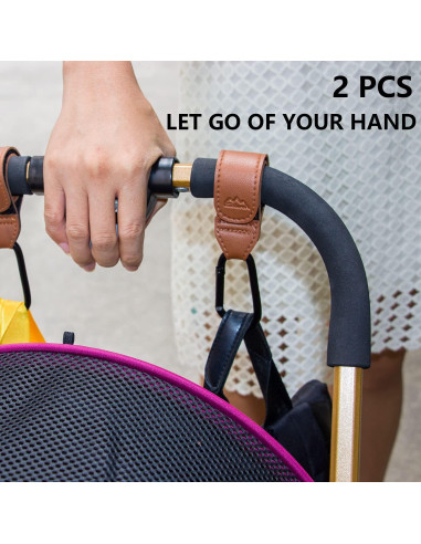 Ganchos para Cochecito de Bebé Ganchos Multipropósito 2 Pcs Negro