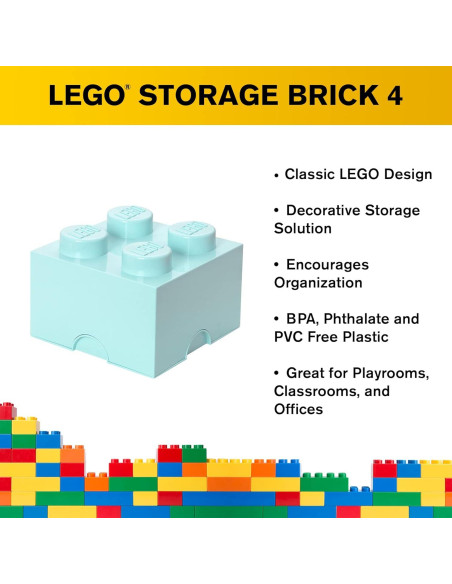 Caja de Almacenamiento LEGO Room Copenhagen Ladrillo 4 Aqua