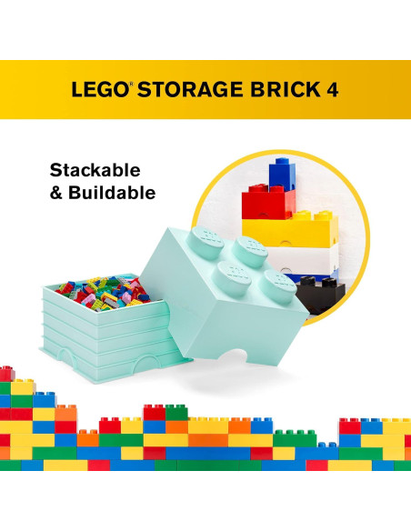 Caja de Almacenamiento LEGO Room Copenhagen Ladrillo 4 Aqua