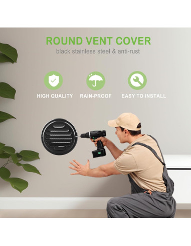 Cubierta de Ventilación de Acero Inoxidable FocuVenHom 75mm 2PCS