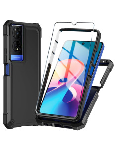 Funda protectora TCL 50 XE 5G con vidrio templado - Negro